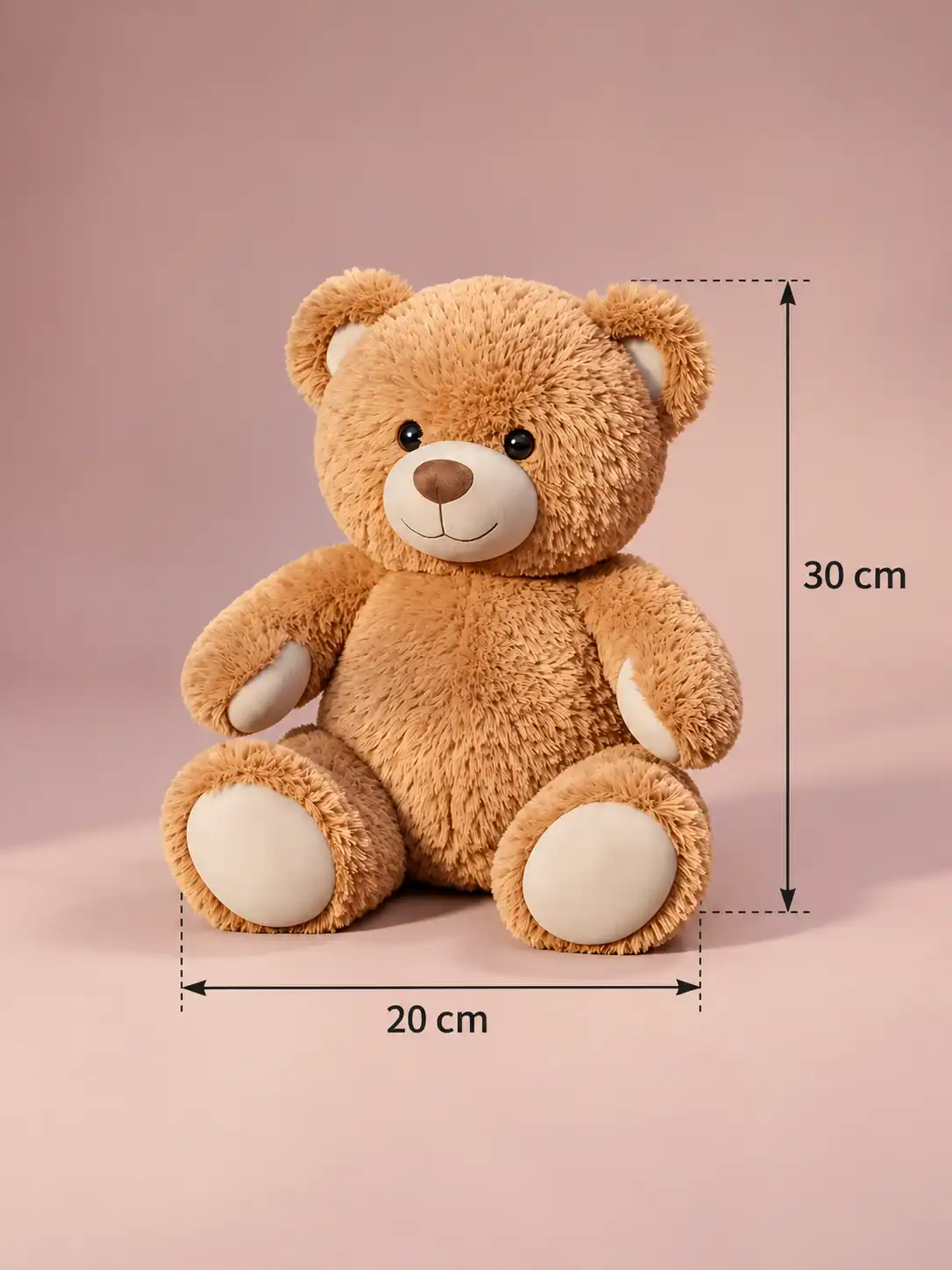 Toy product photo with length and height measurements