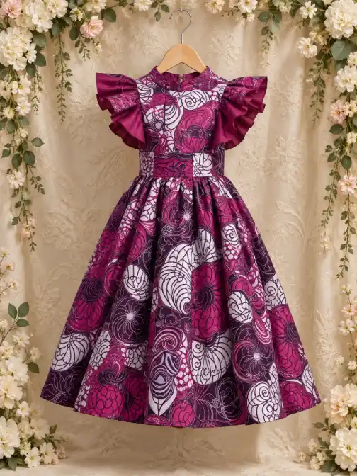 Clothing product hanging on a wooden hanger with floral vines against a textured beige boutique-style fabric backdrop.