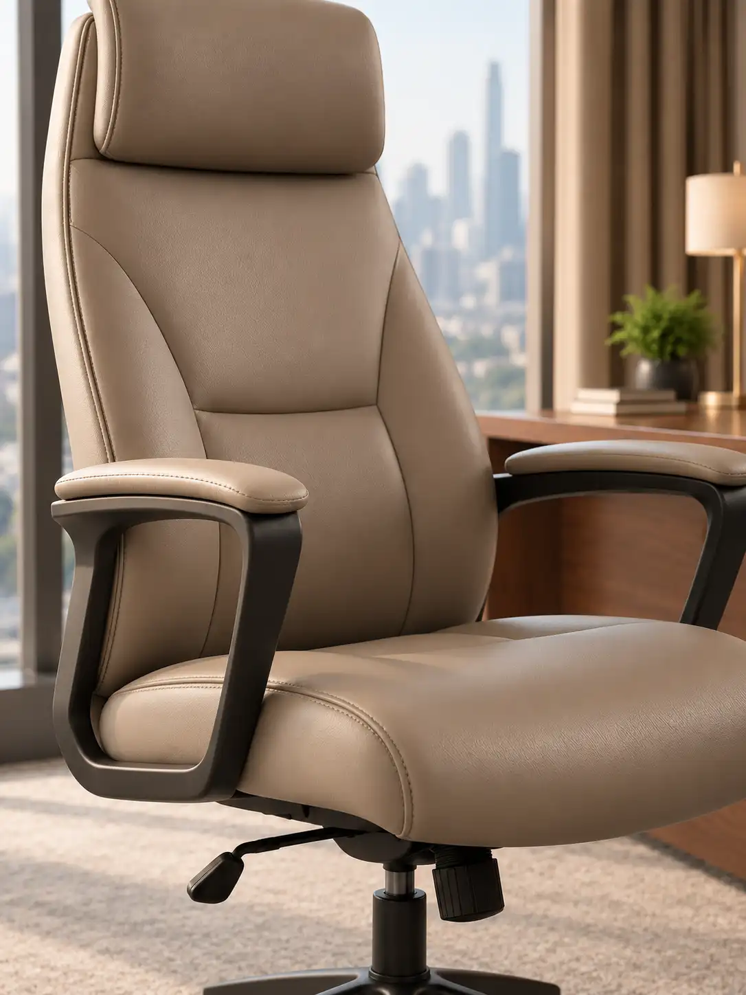 Close-up product detail displayed in a premium office setting with soft window lighting, natural depth, and an aesthetic editorial composition.